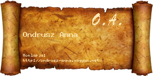 Ondrusz Anna névjegykártya
